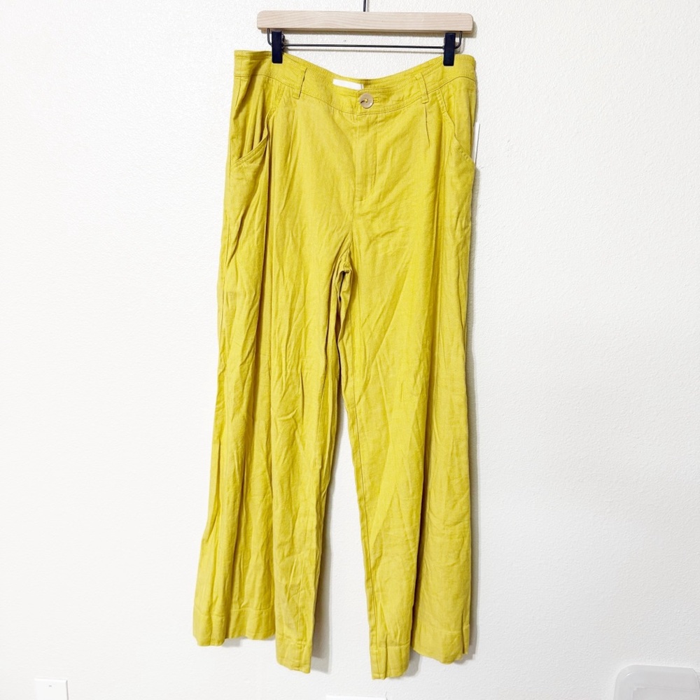 Anthropologie Yellow Wide-Leg Pants
